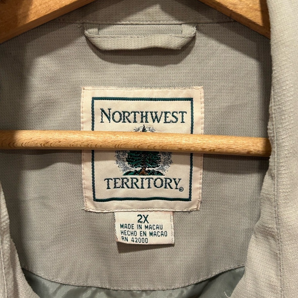 Vintage Jacket Northwest Territory Men 2XL Beige Zip Collared Softshell Lined - Picture 2 of 5